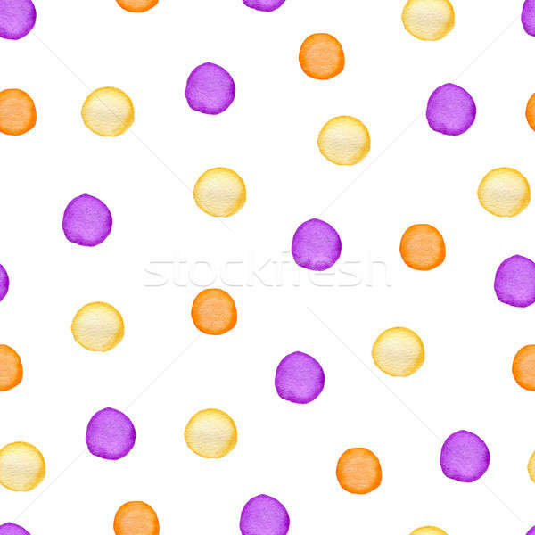 Watercolor seamless pattern with polka dots. Stock photo © Artspace