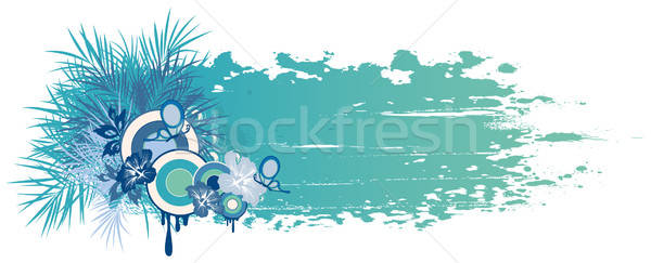 blue summer banner with tropical plants Stock photo © Artspace