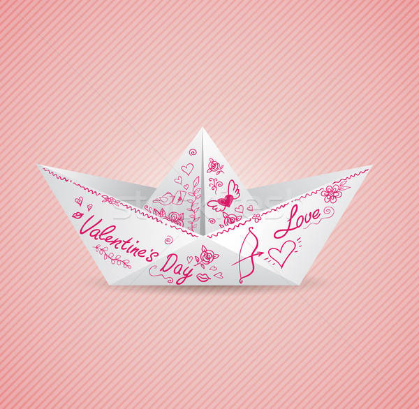  Background with paper boat  Stock photo © Artspace