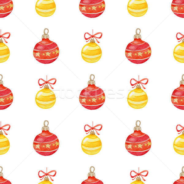 Teste padrão do natal vermelho amarelo decorações decorativo Foto stock © Artspace