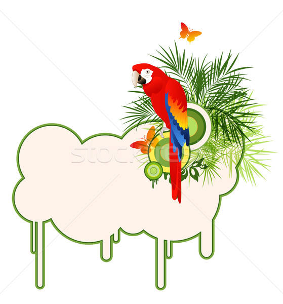 Verão tropical vermelho papagaio natureza palma Foto stock © Artspace