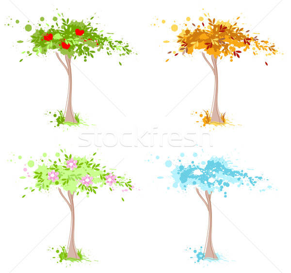Stock photo: Four seasons tree