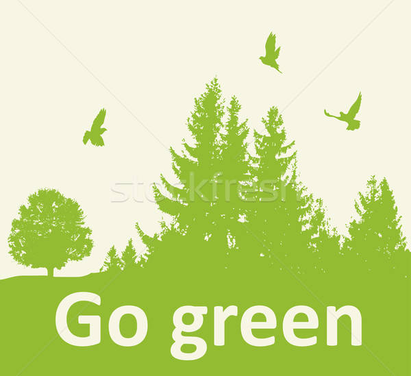 Green background with firs Stock photo © Artspace