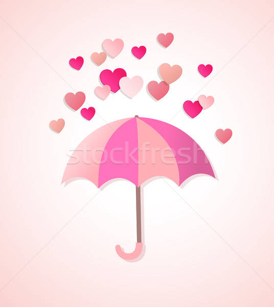 Paper hearts and umbrella Stock photo © Artspace