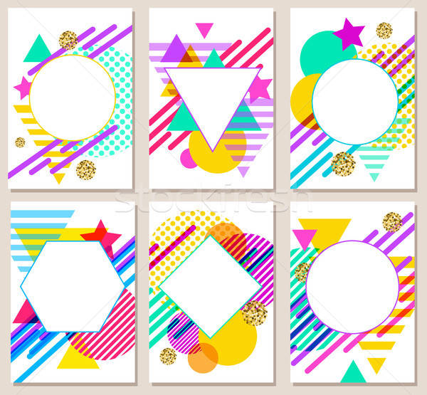 Abstract vector achtergronden heldere kleurrijk 80s Stockfoto © Artspace