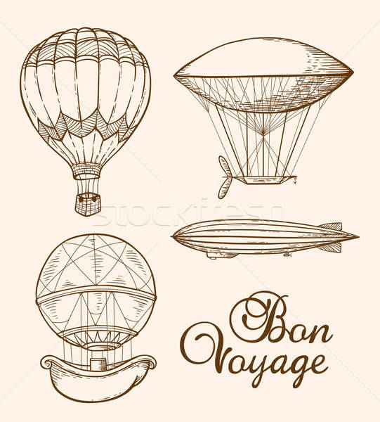 Set of vintage air balloons Stock photo © Artspace