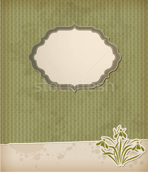 Green background with snowdrops Stock photo © Artspace