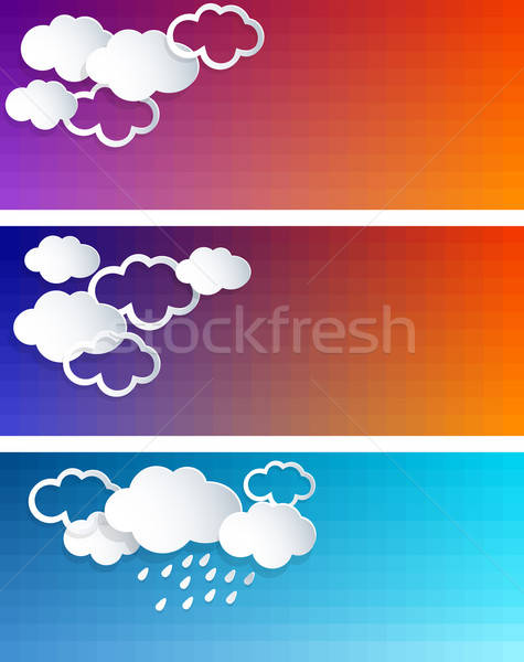 Banners wolken ingesteld abstract vector papier Stockfoto © Artspace