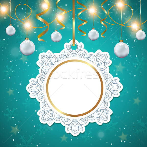 Christmas banner with white decorations Stock photo © Artspace