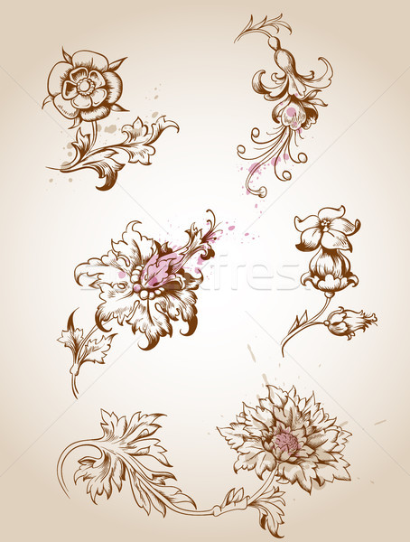 Victorian floral design elements Stock photo © Artspace