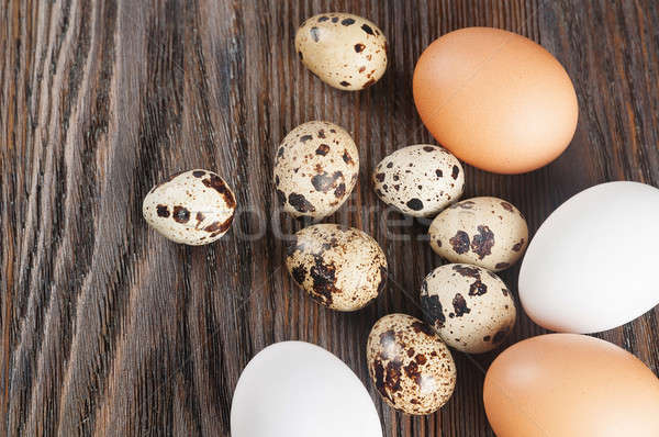 White and brown chicken eggs. Stock photo © Artspace