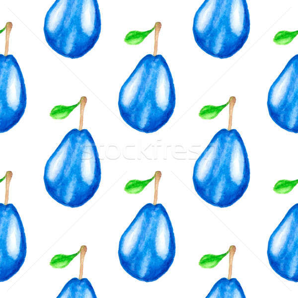 Seamless pattern with blue plums Stock photo © Artspace