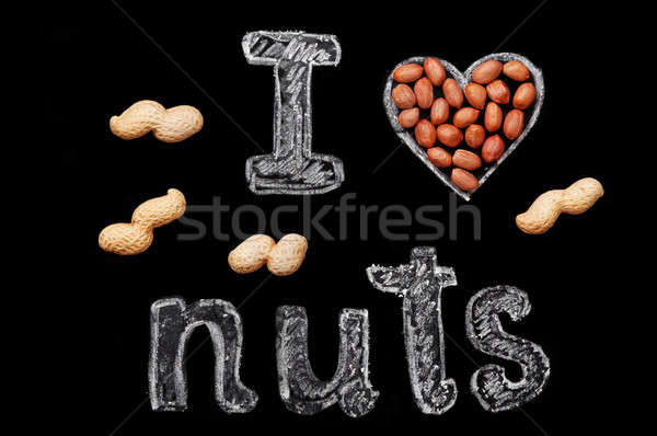 Amendoins preto giz amor nozes Foto stock © Artspace