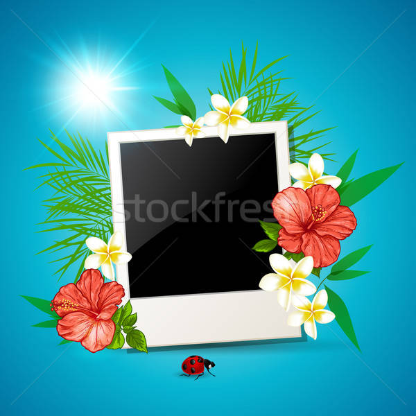 Photo and tropical flowers Stock photo © Artspace