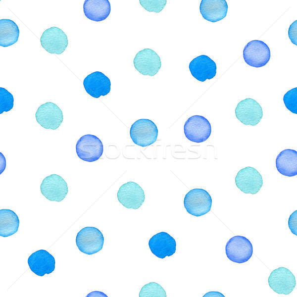 青 パターン 水玉模様 装飾的な 手描き 水彩画 ストックフォト © Artspace