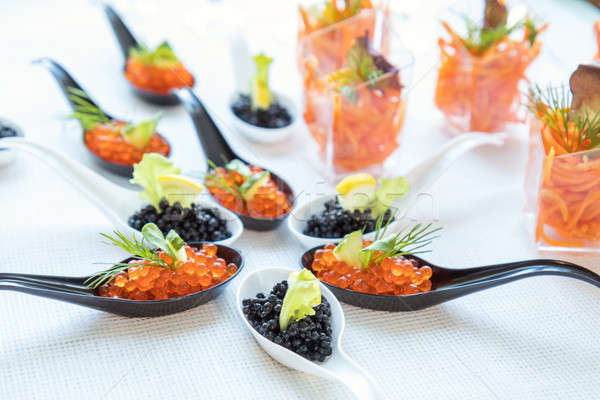 Dekore edilmiş catering ziyafet tablo farklı gıda Stok fotoğraf © artsvitlyna