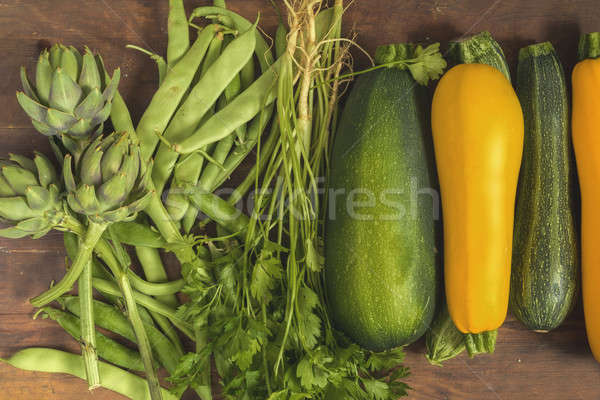 ストックフォト: 新鮮な · オーガニック · 緑 · 野菜 · コピースペース