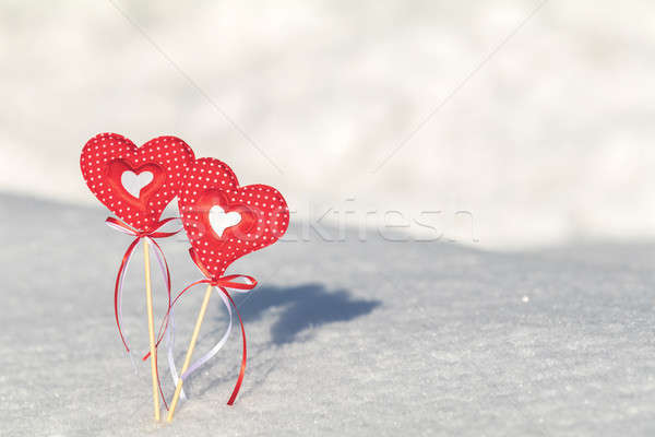 Foto stock: Hermosa · San · Valentín · vacaciones · dos · corazones