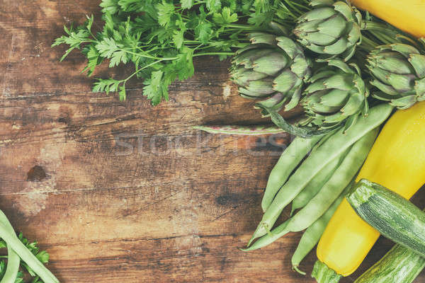 Stockfoto: Vers · organisch · groene · groenten · exemplaar · ruimte
