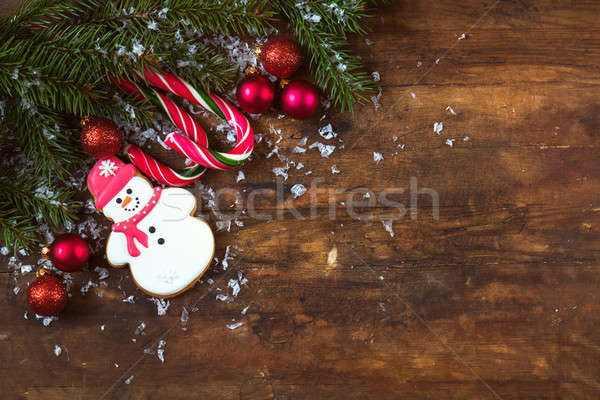 Natale ny buio capodanno pan di zenzero pupazzo di neve Foto d'archivio © artsvitlyna