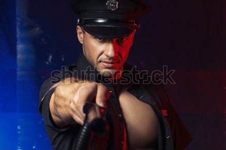 Sexy Man on Dark Background Stock photo © arturkurjan