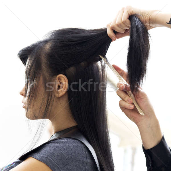 Woman in hairdressing salon do hair style. Stock photo © arturkurjan
