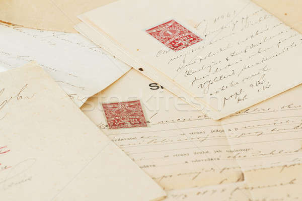 very old handwritten text contract Stock photo © artush