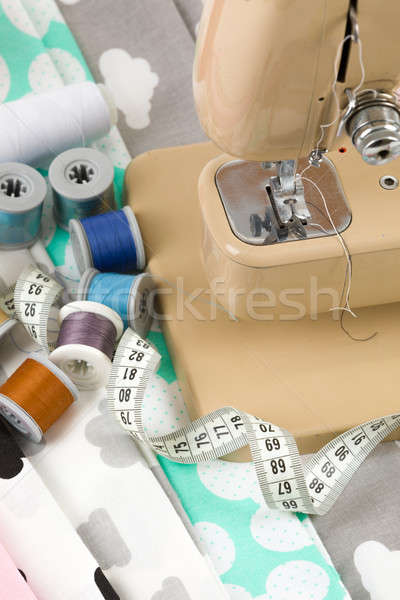 швейные машины ткань измерение лента хлопка портной Сток-фото © artush