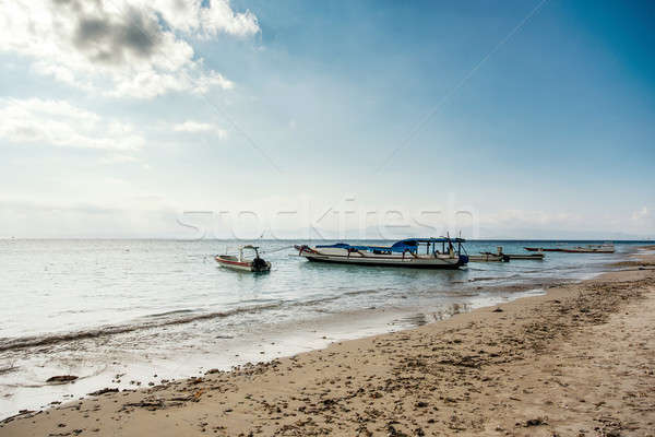 Stock foto: Traum · Strand · Boot · Indonesien · Insel