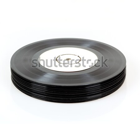 Boglya fekete bakelit lemezek fehér zene Stock fotó © artush