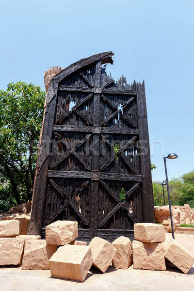 Gigantic door near bridge in famous Lost City Stock photo © artush