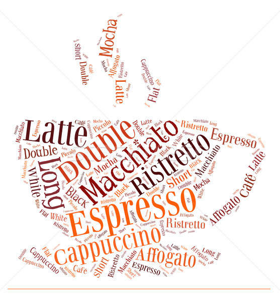Stock photo: coffee drinks words cloud collage
