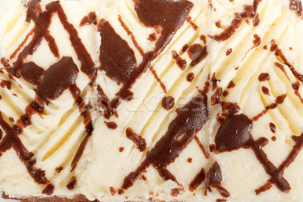 Részlet fehér cukormáz csokoládés sütemény csokoládé házi készítésű Stock fotó © artush