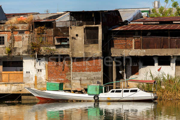 Straw poor houses by the river Stock photo © artush