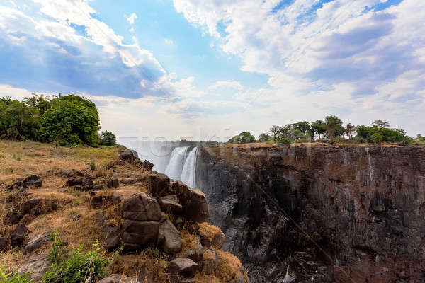 The Victoria falls with dramatic sky Stock photo © artush