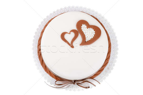 valentine love cake with hearts isolated on white Stock photo © artush
