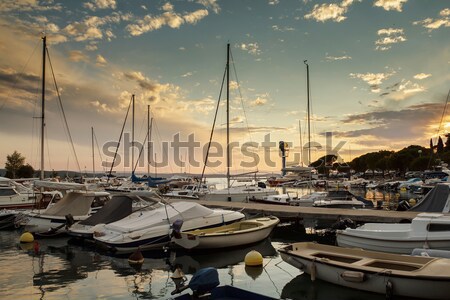 Cruise boats in Adriatic sea with sunset light Stock photo © artush