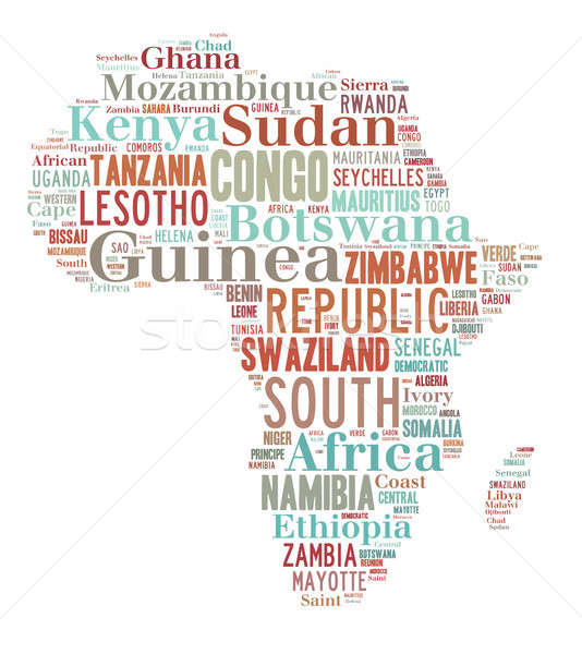 African countries in shape of the continent Stock photo © artush