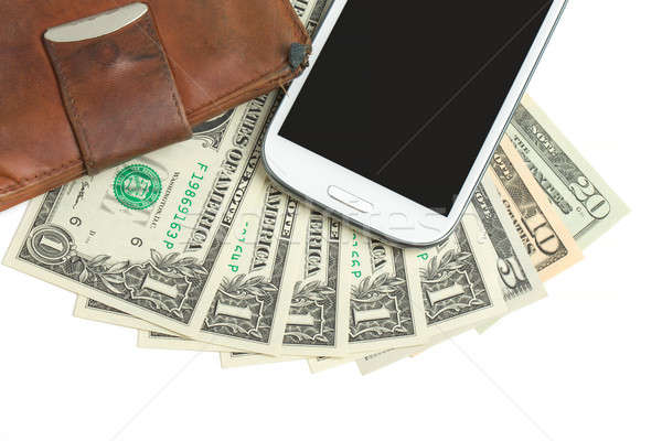 cellphone and money on white Stock photo © artush