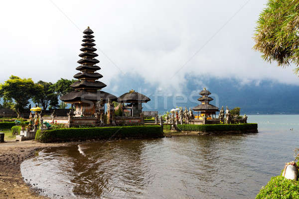 Stock fotó: Víz · templom · tó · Bali · híres · napos