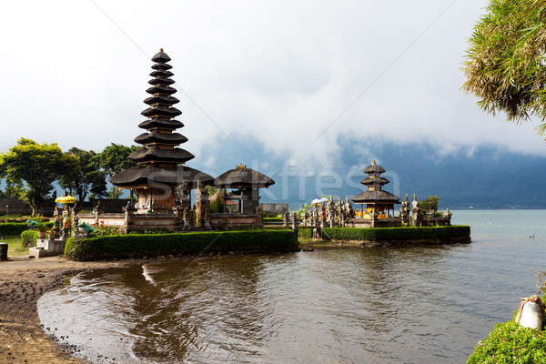 Foto stock: Agua · templo · lago · bali · famoso · soleado