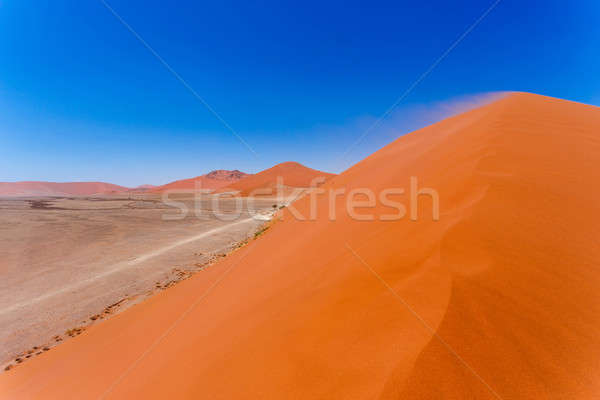 Dune 45 in sossusvlei Namibia, view from the top of a Dune 45 in sossusvlei Namibia, view from the t Stock photo © artush