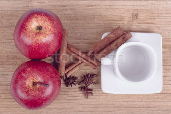 apple cinnamon and empty cup Stock photo © artush