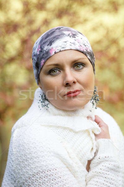 Mooie midden leeftijd vrouw kanker patiënt Stockfoto © artush