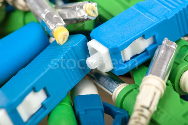 Stock photo: Fiber optic connectors