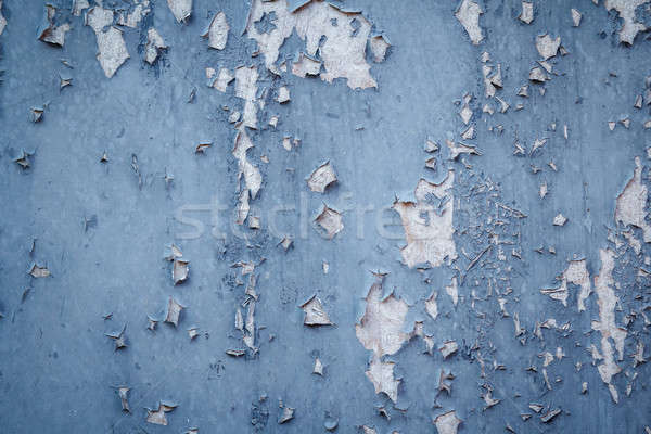 Stock photo: peeling blue grunge background