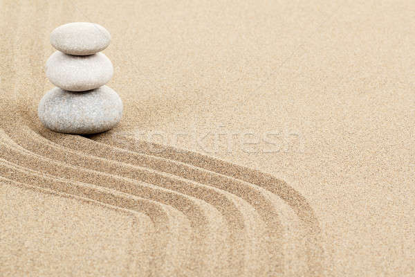 équilibre zen pierres sable trois résumé [[stock_photo]] © artush