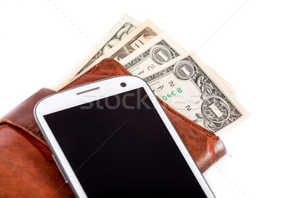 cellphone and money on white Stock photo © artush