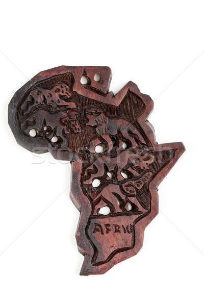 wooden map of continent africa Stock photo © artush