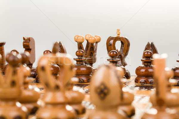 chess board focus to black king and queen  Stock photo © artush